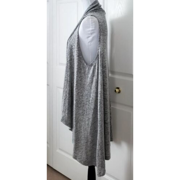 Olivia Sky Women's Gray Classic Open Front Draped Cardigan Nkit Vest Sz XL - Picture 3 of 6